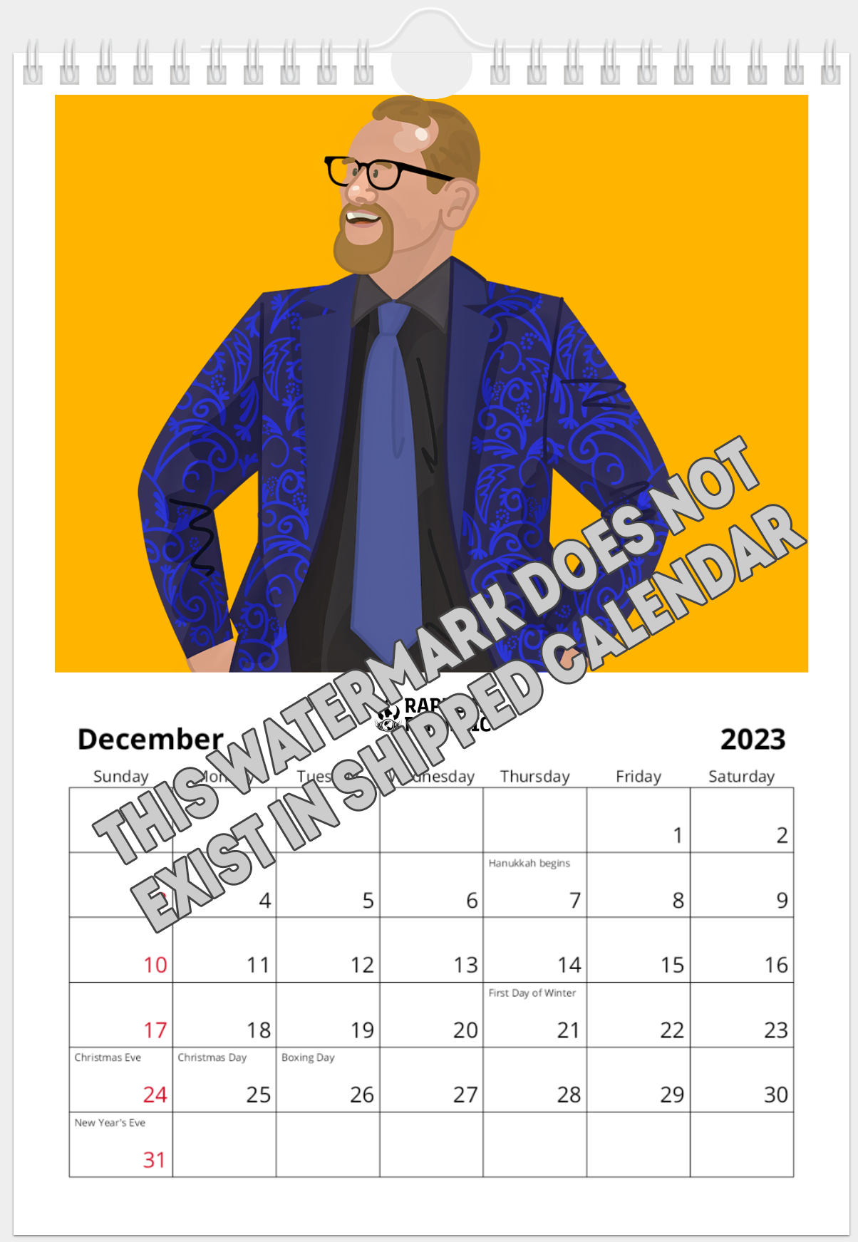 Nick Nurse Happy and Angry at Referees 2023 Calendar (Free Shipping to US/CAN)
